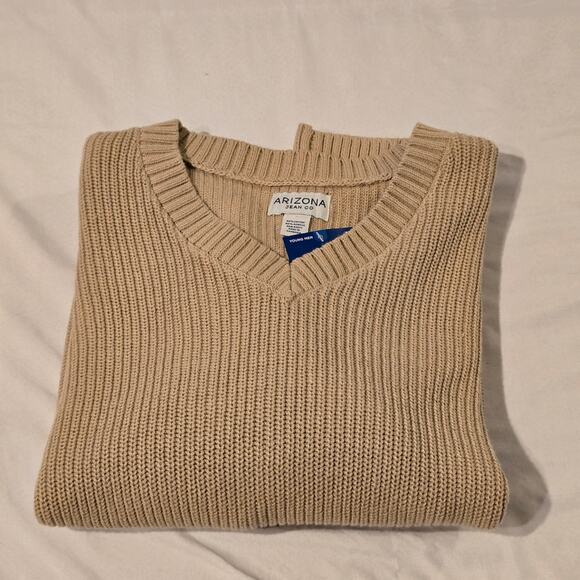 Arizona Large Khaki Cable Knit Sweater NWT - Picture 1 of 6